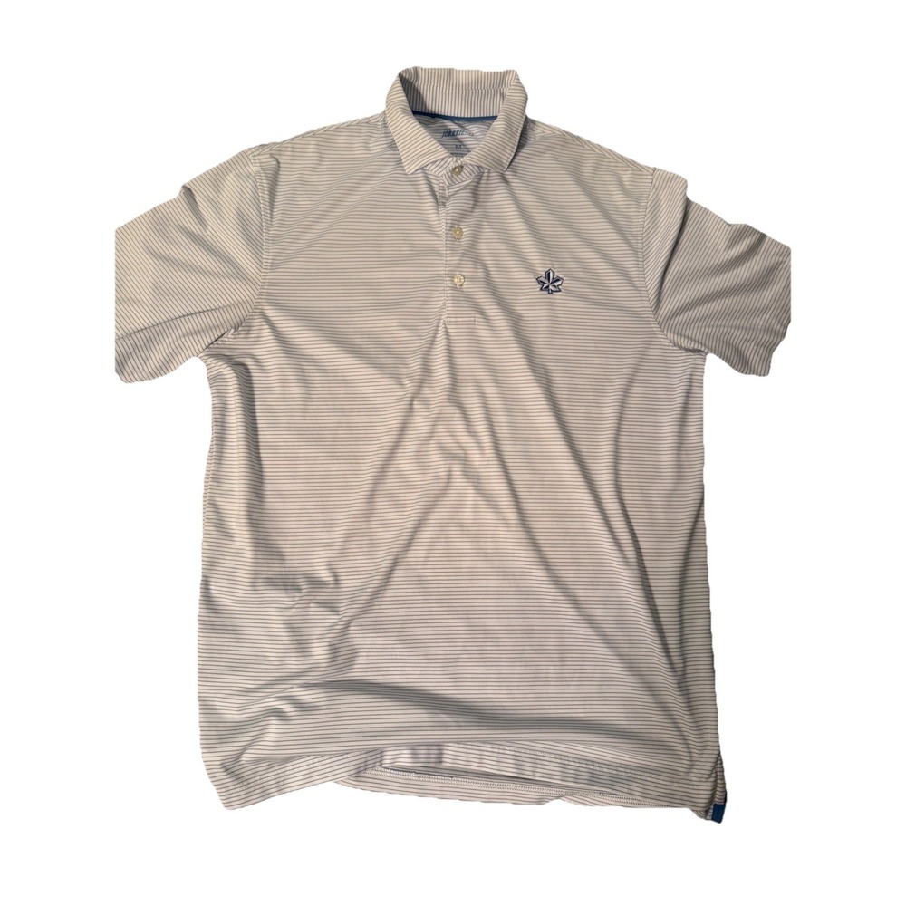 Johnnie-O mens Blue/white striped polo size M
